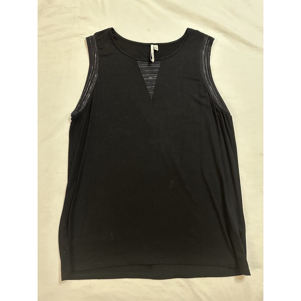 Calvin Klein Jeans Black Sleeveless Top – Size L – Stretch Viscose Blend